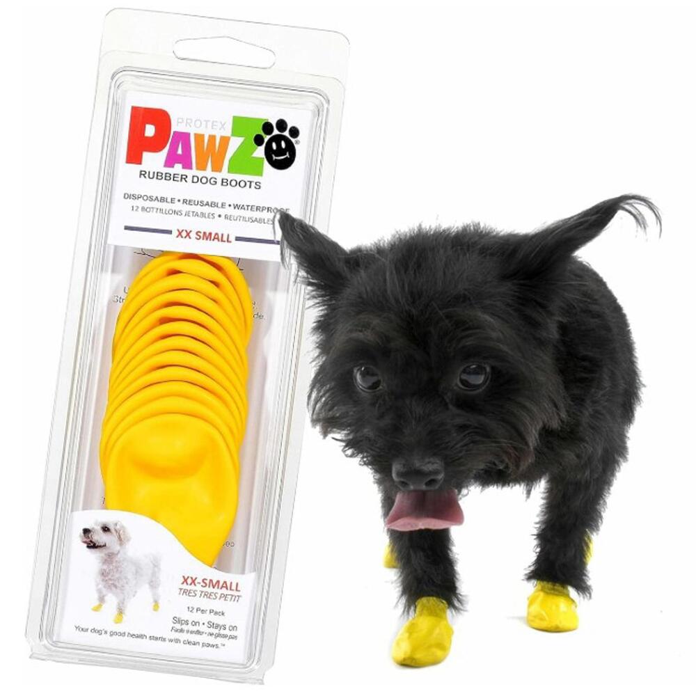 PROTEX Pawz Dog Boots Water-Proof Paws Disposable Reusable XX-Small Yellow